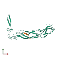 PDB entry 1nlt coloured by chain, front view.