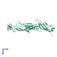 PDB entry 1nlt coloured by chain, top view.