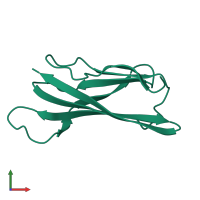 PDB entry 1nm4 coloured by chain, front view.