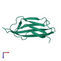 PDB entry 1nm4 coloured by chain, top view.
