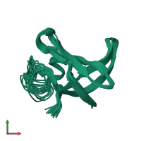 PDB entry 1nmf coloured by chain, ensemble of 20 models, front view.