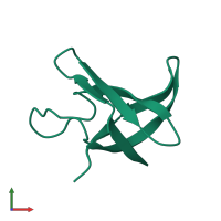 PDB entry 1nmg coloured by chain, front view.