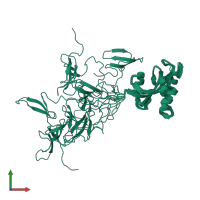 PDB entry 1nmv coloured by chain, ensemble of 10 models, front view.