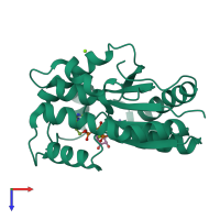 PDB entry 1nmx coloured by chain, top view.