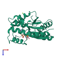 PDB entry 1nn1 coloured by chain, top view.