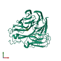PDB entry 1nnb coloured by chain, front view.