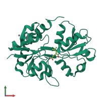 PDB entry 1nnk coloured by chain, front view.