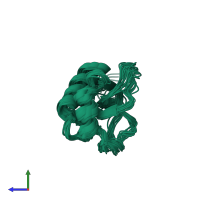 PDB entry 1nnv coloured by chain, ensemble of 20 models, side view.