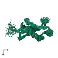 PDB entry 1nnv coloured by chain, ensemble of 20 models, top view.