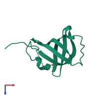 PDB entry 1nnx coloured by chain, top view.
