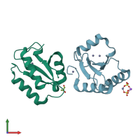 PDB entry 1no5 coloured by chain, front view.