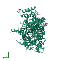 PDB entry 1nok coloured by chain, side view.