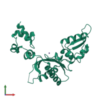 PDB entry 1nom coloured by chain, front view.