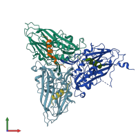 PDB entry 1nov coloured by chain, front view.