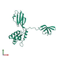 PDB entry 1npr coloured by chain, front view.