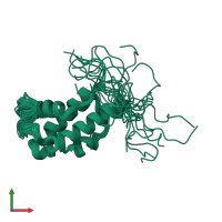 PDB entry 1nq4 coloured by chain, ensemble of 28 models, front view.