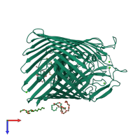 PDB entry 1nqg coloured by chain, top view.