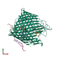 PDB entry 1nqh coloured by chain, front view.