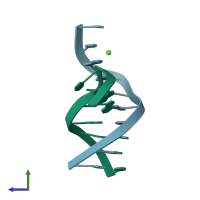 PDB entry 1nqs coloured by chain, side view.