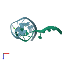 PDB entry 1nqs coloured by chain, top view.