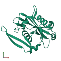 PDB entry 1nqy coloured by chain, front view.