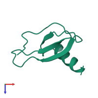 Monomeric assembly 1 of PDB entry 1nr2 coloured by chemically distinct molecules, top view.