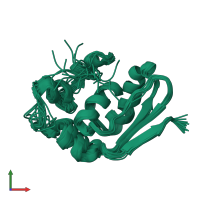 PDB entry 1nr3 coloured by chain, ensemble of 20 models, front view.