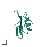 PDB entry 1nra coloured by chain, side view.
