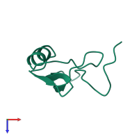 PDB entry 1nra coloured by chain, top view.