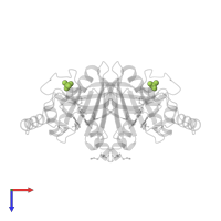 PHOSPHATE ION in PDB entry 1nrg, assembly 1, top view.