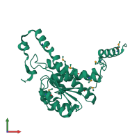 PDB entry 1nri coloured by chain, front view.