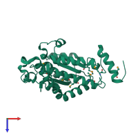PDB entry 1nri coloured by chain, top view.
