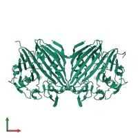 Aldose 1-epimerase in PDB entry 1ns0, assembly 1, front view.