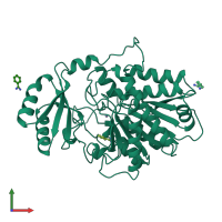 PDB entry 1nsa coloured by chain, front view.