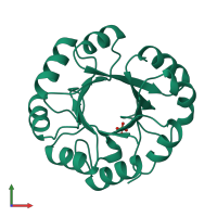 PDB entry 1nsj coloured by chain, front view.