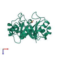 PDB entry 1nsj coloured by chain, top view.