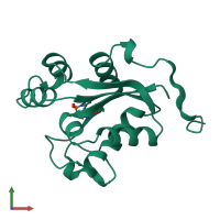 PDB entry 1nsp coloured by chain, front view.