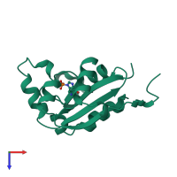 PDB entry 1nsp coloured by chain, top view.