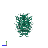 Aldose 1-epimerase in PDB entry 1nss, assembly 1, side view.