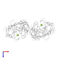 beta-D-glucopyranose in PDB entry 1nss, assembly 1, top view.