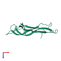 PDB entry 1nt3 coloured by chain, top view.