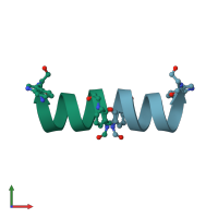 PDB entry 1nt6 coloured by chain, front view.