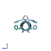 PDB entry 1nt6 coloured by chain, side view.