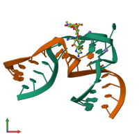 PDB entry 1ntb coloured by chain, front view.