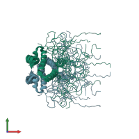 PDB entry 1ntc coloured by chain, ensemble of 28 models, front view.