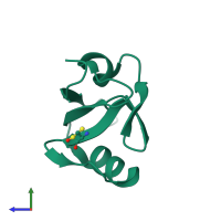 PDB entry 1nte coloured by chain, side view.