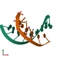 PDB entry 1nts coloured by chain, front view.