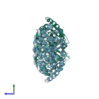 PDB entry 1nua coloured by chain, side view.