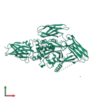 Monomeric assembly 1 of PDB entry 1nud coloured by chemically distinct molecules, front view.