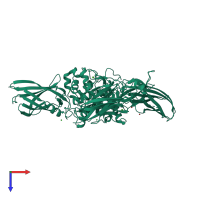 Monomeric assembly 1 of PDB entry 1nud coloured by chemically distinct molecules, top view.